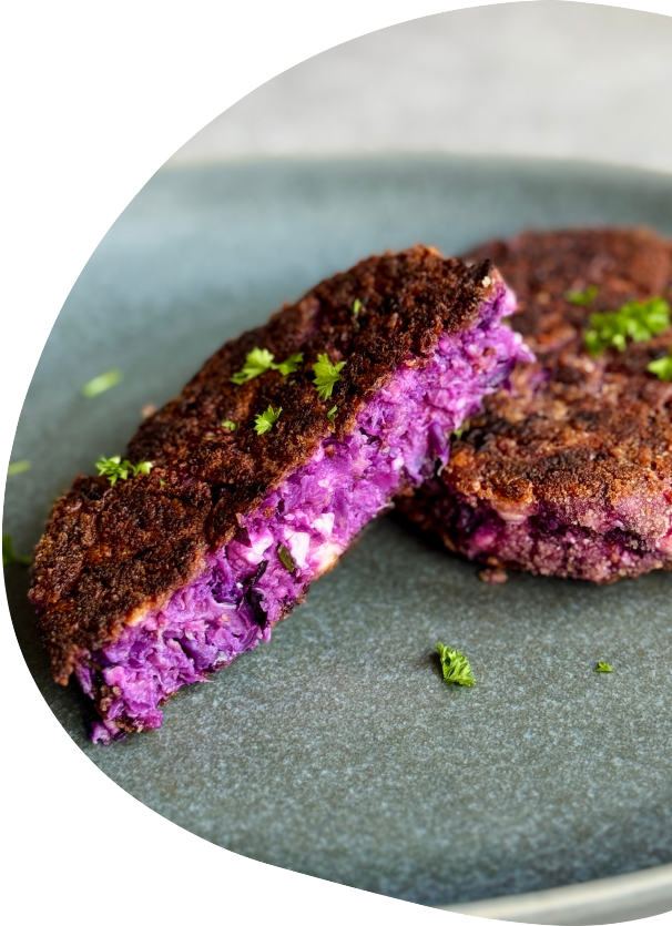 bei cepallo gibt es beispielsweise Bratlinge mit Rotkohl