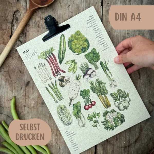 Cepallo Saisonkalender aus Graspapier in A4